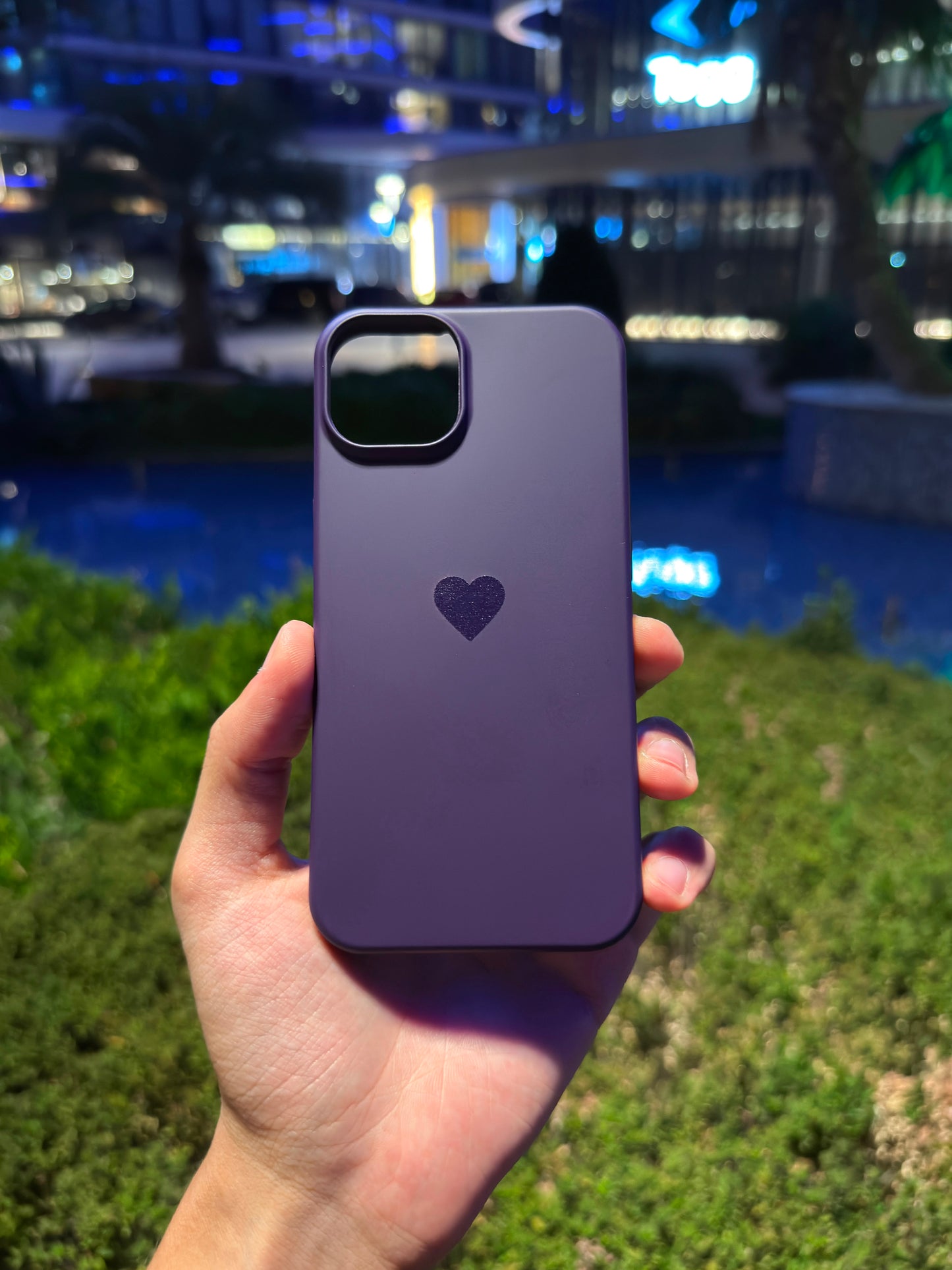 Kalp Logolu Klasik Telefon Kılıfı (Mor)