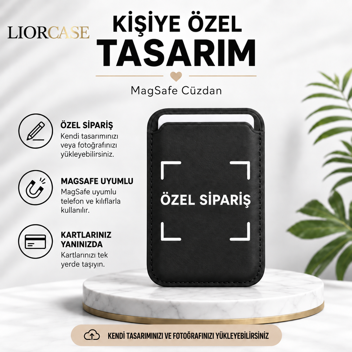 Kişiye Özel Tasarım Magsafe Cüzdan Kartlık (Tam Ekran Veya Logo)