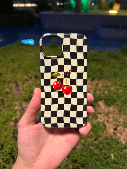 Cherry Black White Telefon Kılıfı