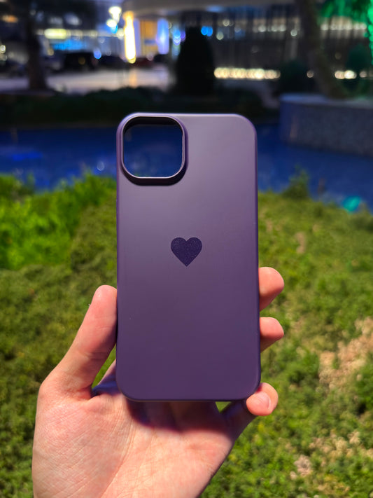 Kalp Logolu Klasik Telefon Kılıfı (Mor)