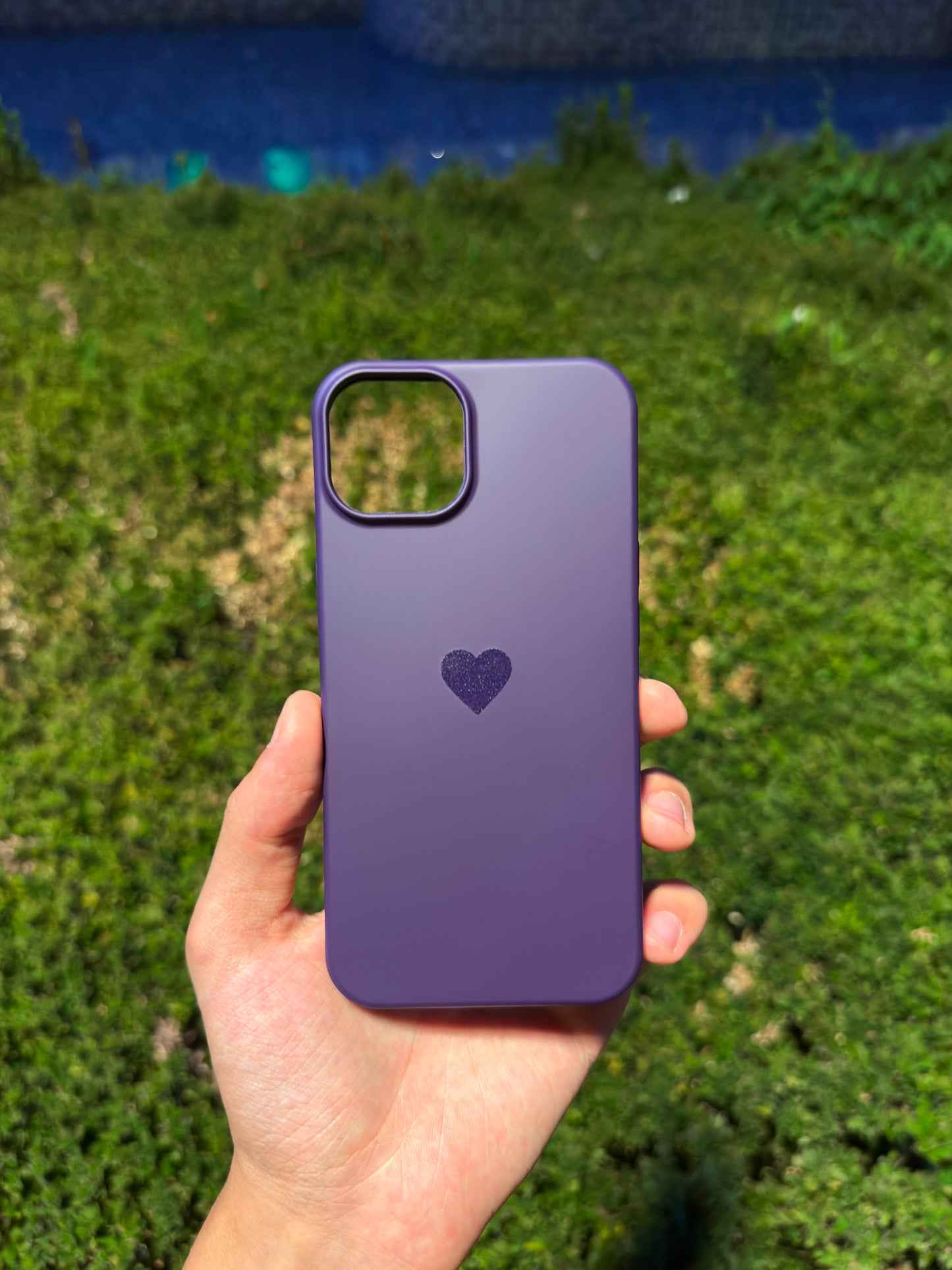 Kalp Logolu Klasik Telefon Kılıfı (Mor)