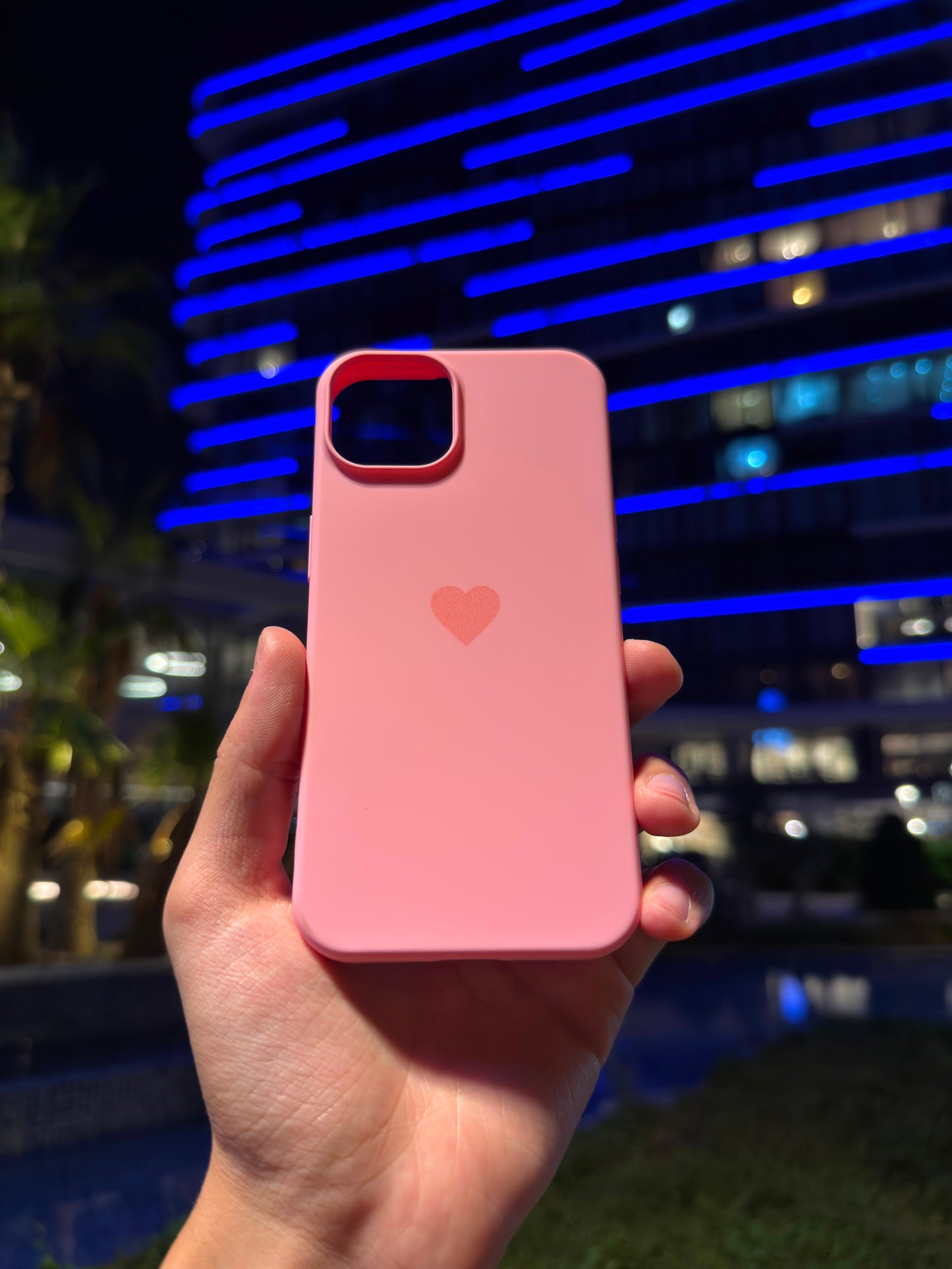 Kalp Logolu Klasik Telefon Kılıfı (Pembe)