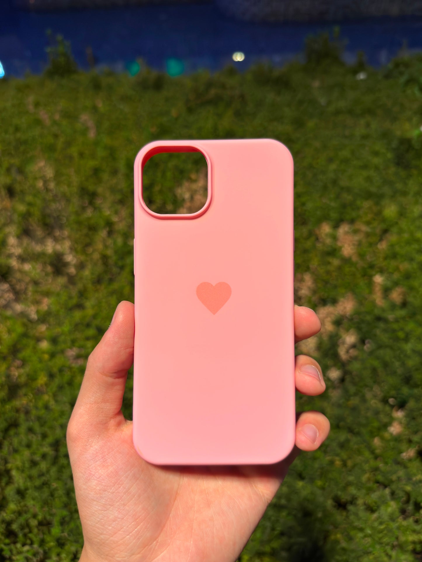 Kalp Logolu Klasik Telefon Kılıfı (Pembe)