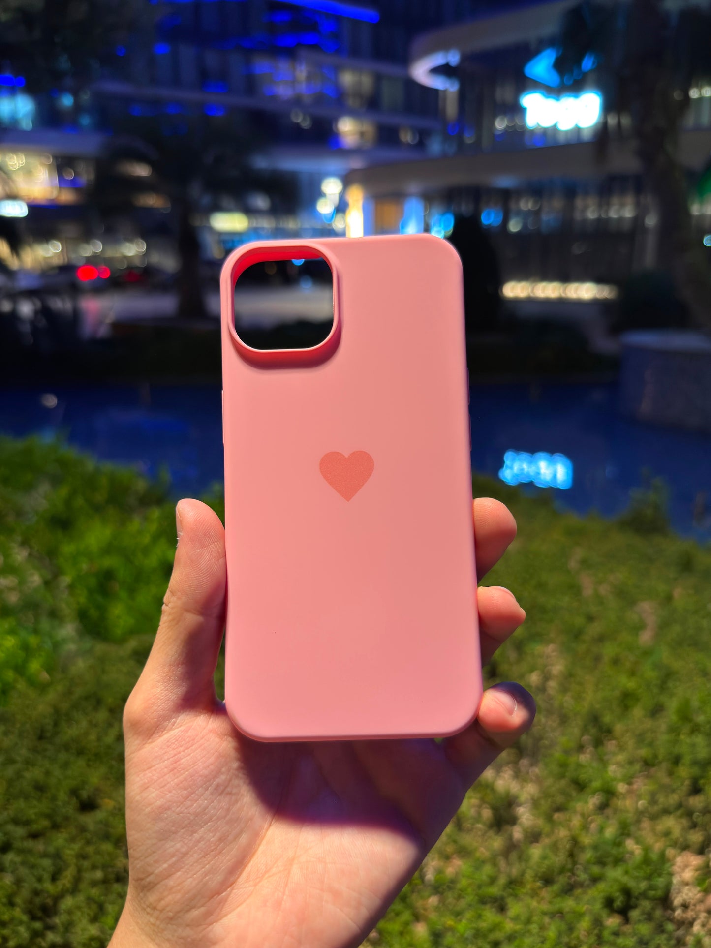 Kalp Logolu Klasik Telefon Kılıfı (Pembe)