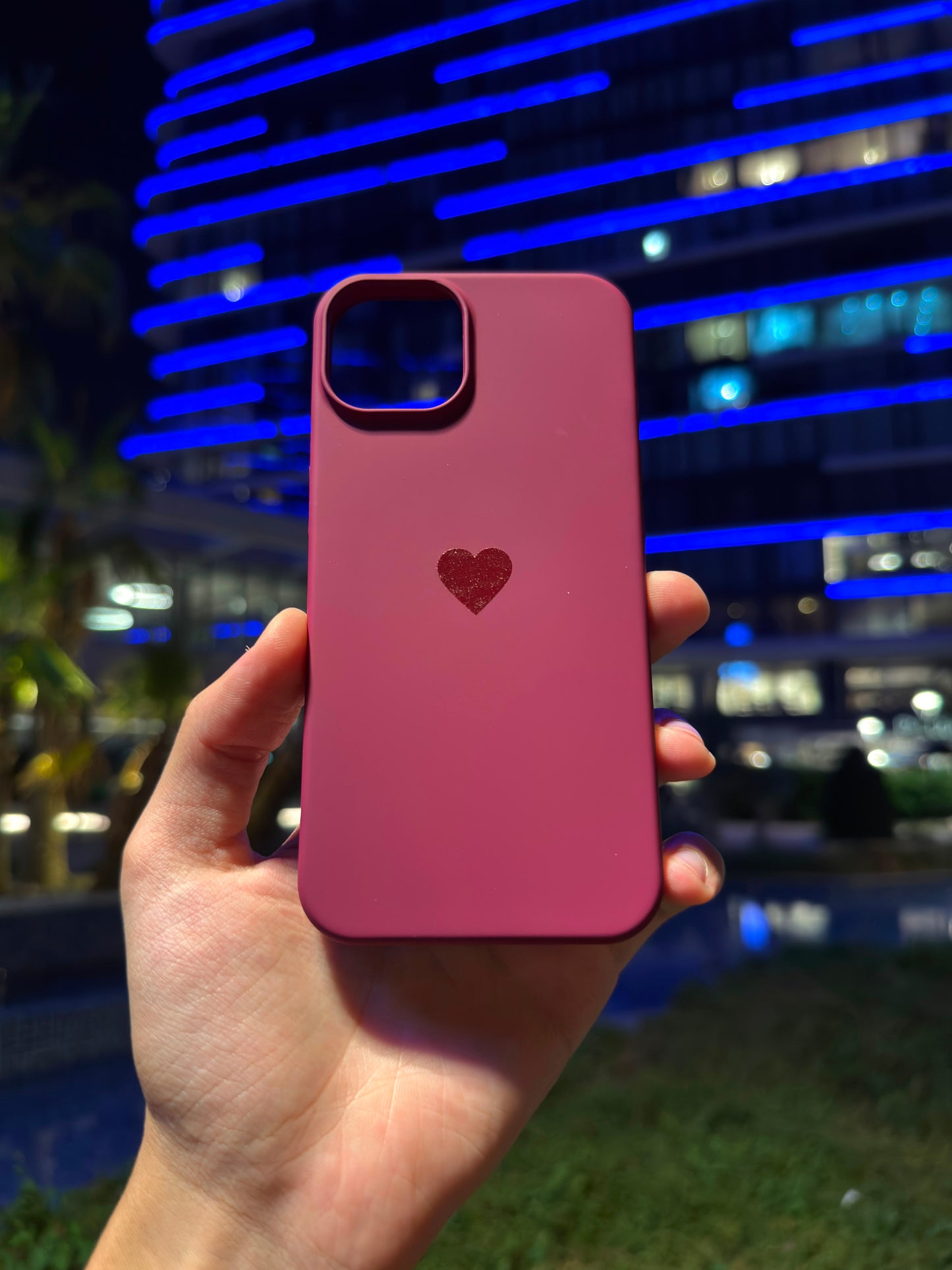 Kalp Logolu Klasik Telefon Kılıfı (Bordo)