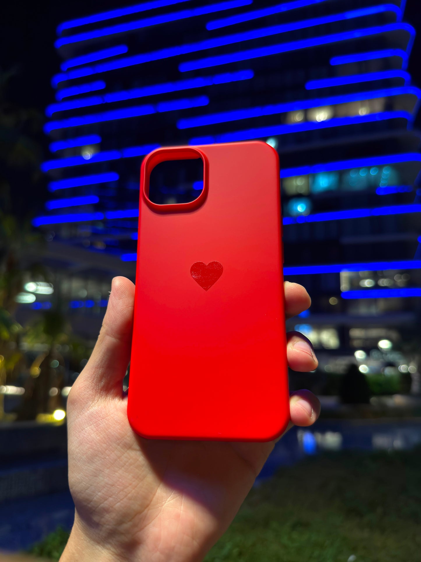 Kalp Logolu Klasik Telefon Kılıfı (Kırmızı)