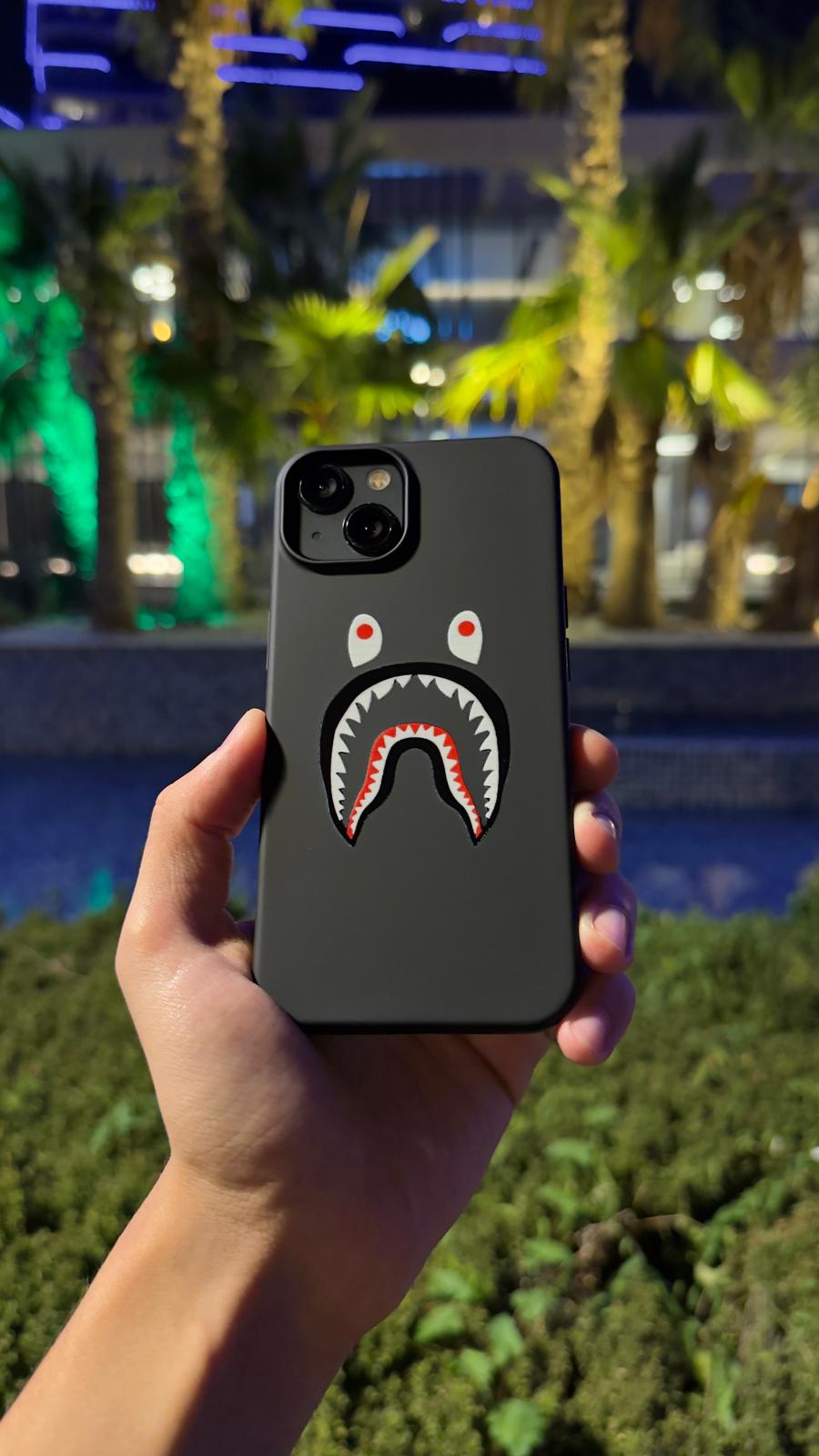 BAPE SHARK Siyah Telefon Kılıfı