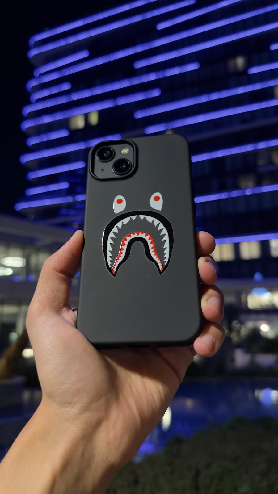 BAPE SHARK Siyah Telefon Kılıfı