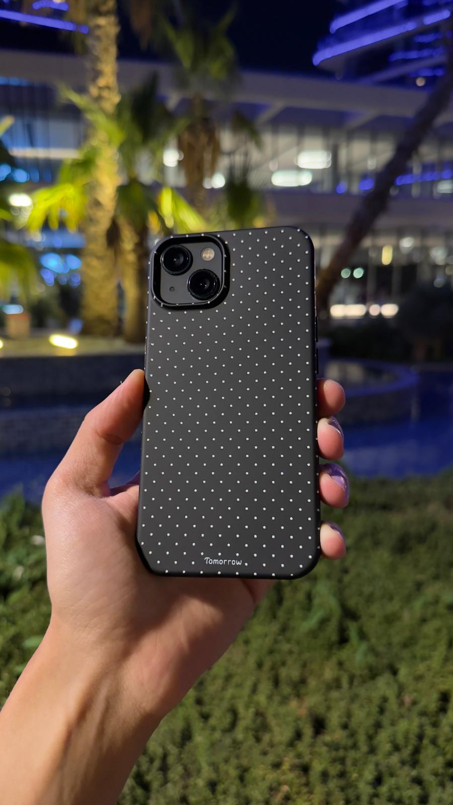 Beyaz Puantiye Telefon Kılıfı