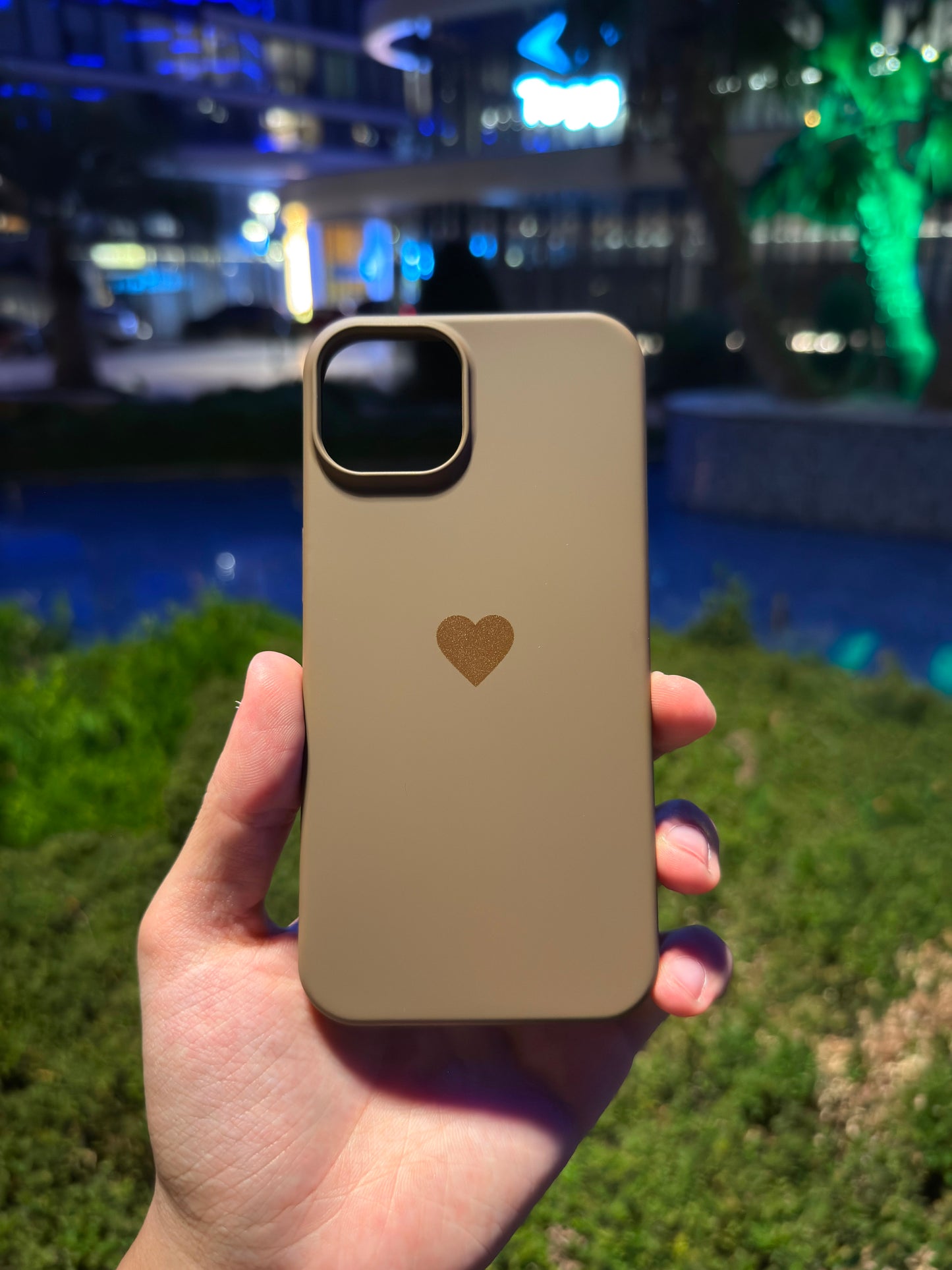 Kalp Logolu Klasik Telefon Kılıfı (Kahve)